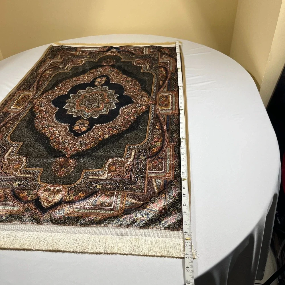 Vintage Style Medallion Rug Runner Fringed 27x47 Bohemian Turkish Decor